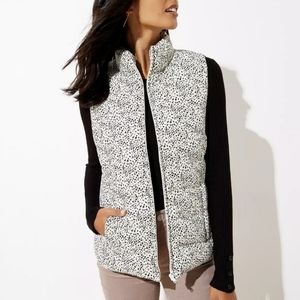 Loft Leopard Print Puffer Vest XL
